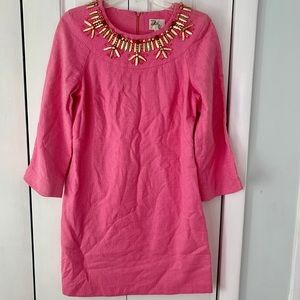 Milly Size 10 Pink Gold Embellished Dress